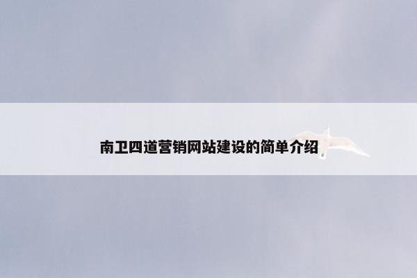 南卫四道营销网站建设的简单介绍