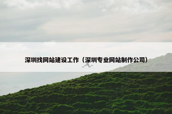 深圳找网站建设工作（深圳专业网站制作公司）