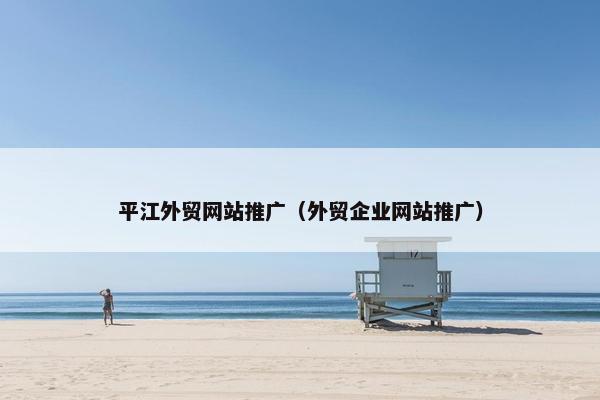 平江外贸网站推广（外贸企业网站推广）