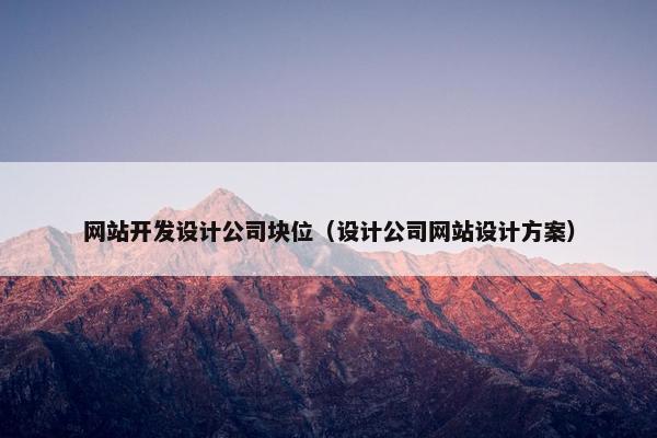 网站开发设计公司块位（设计公司网站设计方案）