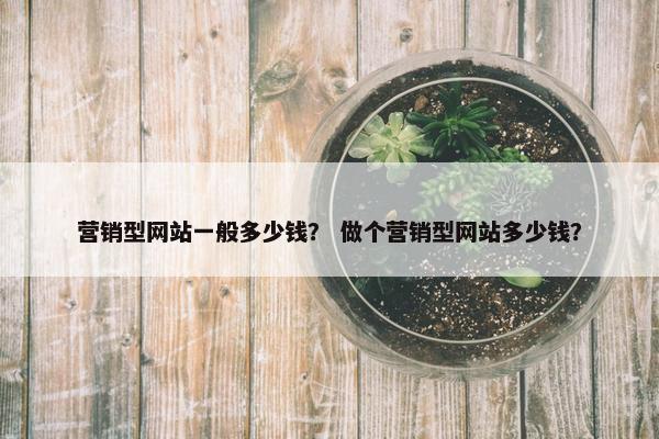 营销型网站一般多少钱？ 做个营销型网站多少钱？