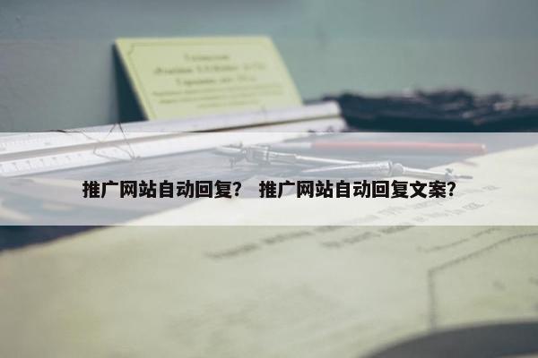 推广网站自动回复？ 推广网站自动回复文案？