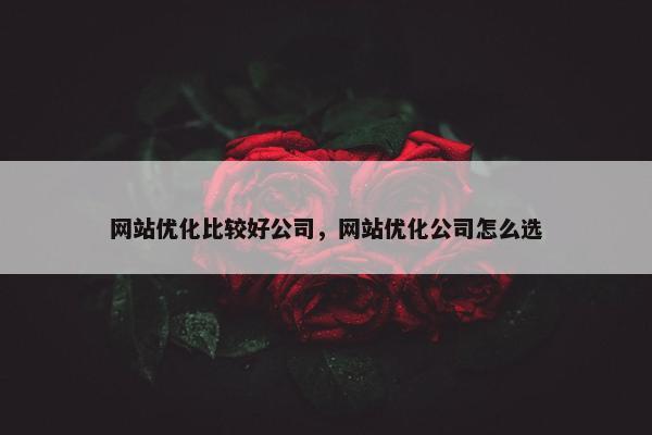 网站优化比较好公司，网站优化公司怎么选