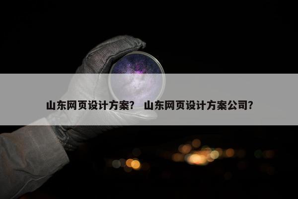 山东网页设计方案？ 山东网页设计方案公司？