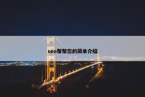 seo帮帮您的简单介绍