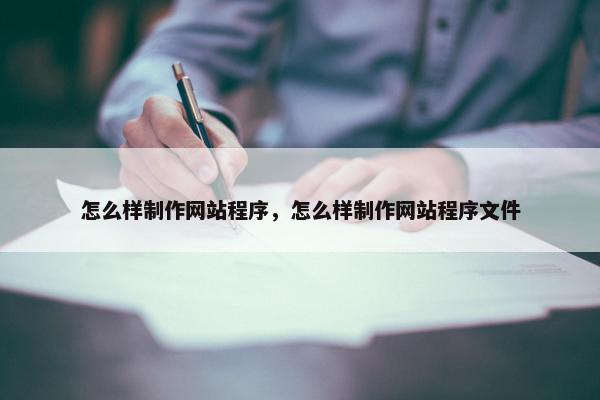 怎么样制作网站程序，怎么样制作网站程序文件