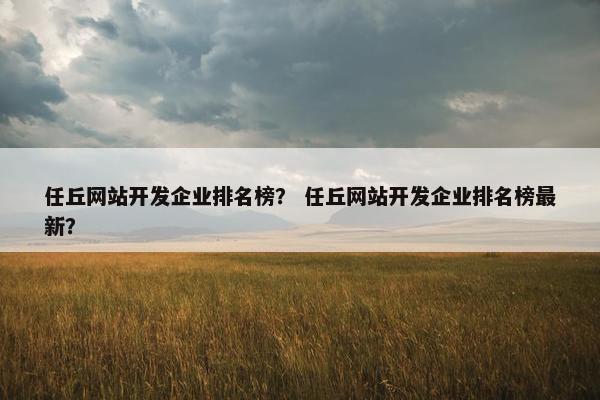 任丘网站开发企业排名榜？ 任丘网站开发企业排名榜最新？