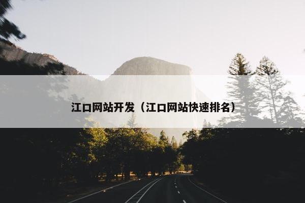 江口网站开发（江口网站快速排名）