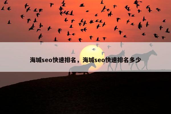 海城seo快速排名，海城seo快速排名多少