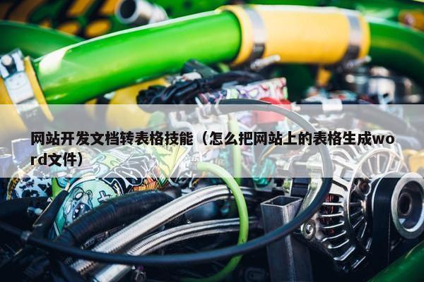 网站开发文档转表格技能（怎么把网站上的表格生成word文件）