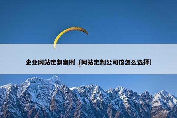 企业网站定制案例（网站定制公司该怎么选择）