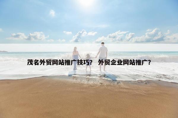 茂名外贸网站推广技巧? 外贸企业网站推广? 茂名外贸网站推广技巧? 外贸企业网站推广?
