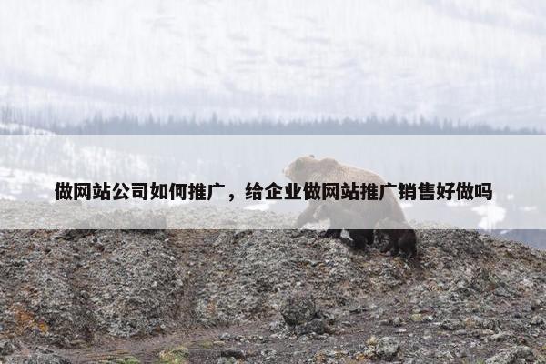 做网站公司如何推广,给企业做网站推广销售好做吗 做网站公司如何推广,给企业做网站推广销售好做吗