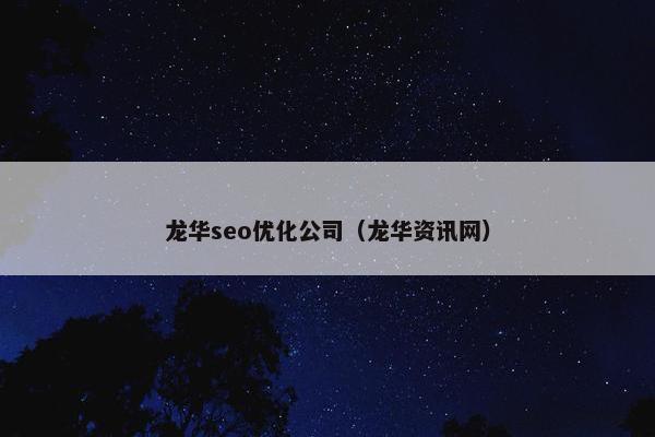 龙华seo优化公司（龙华资讯网）