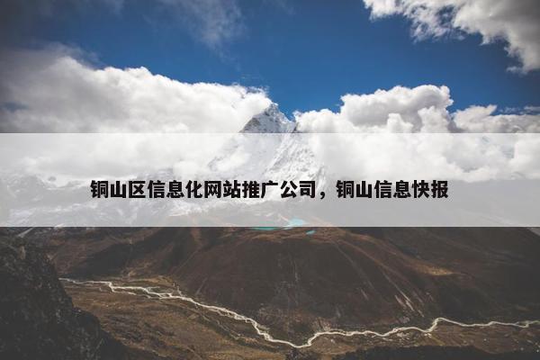 铜山区信息化网站推广公司，铜山信息快报