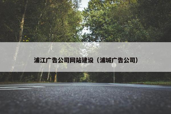 浦江广告公司网站建设（浦城广告公司）