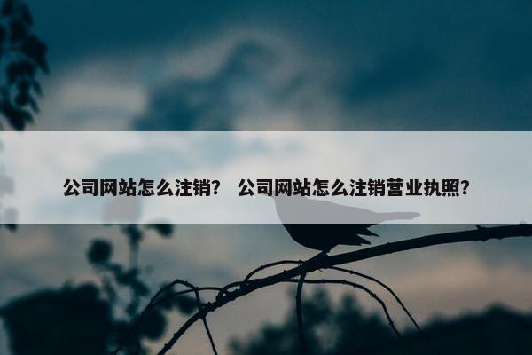 公司网站怎么注销？ 公司网站怎么注销营业执照？
