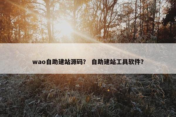 wao自助建站源码? 自助建站工具软件? wao自助建站源码? 自助建站工具软件?