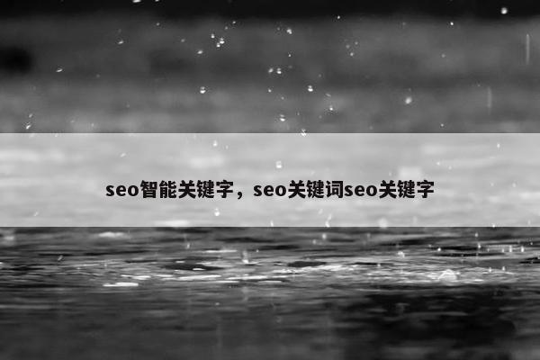 seo智能关键字，seo关键词seo关键字
