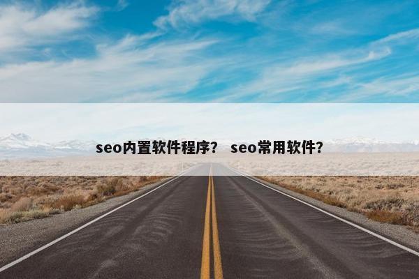 seo内置软件程序？ seo常用软件？