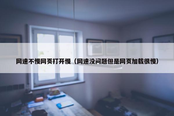 网速不慢网页打开慢（网速没问题但是网页加载很慢）
