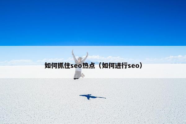 如何抓住seo热点（如何进行seo）