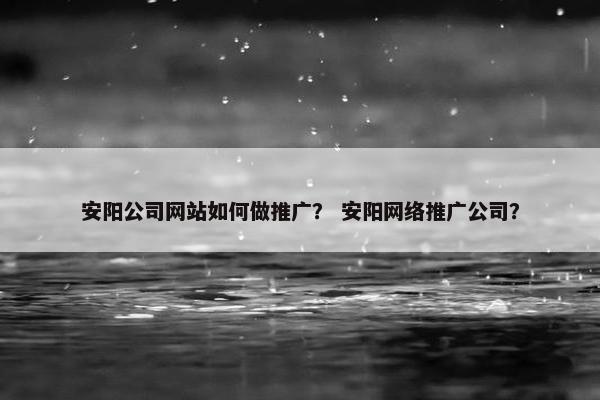 安阳公司网站如何做推广? 安阳网络推广公司? 安阳公司网站如何做推广? 安阳网络推广公司?