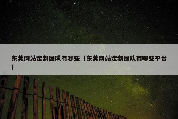 东莞网站定制团队有哪些（东莞网站定制团队有哪些平台）