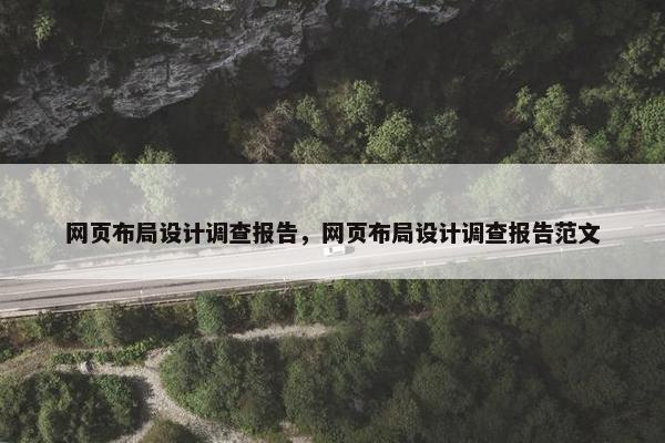 网页布局设计调查报告，网页布局设计调查报告范文