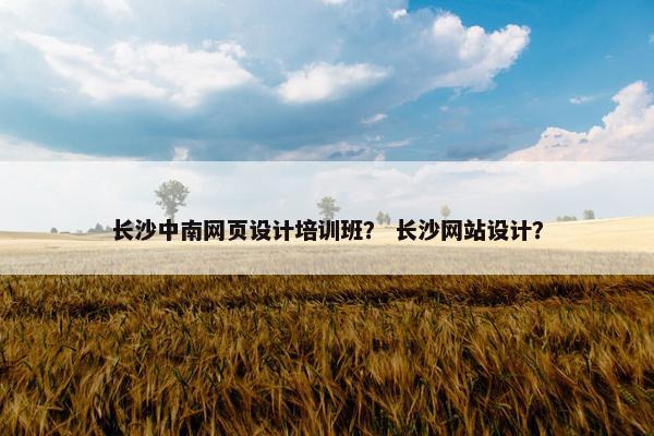 长沙中南网页设计培训班？ 长沙网站设计？
