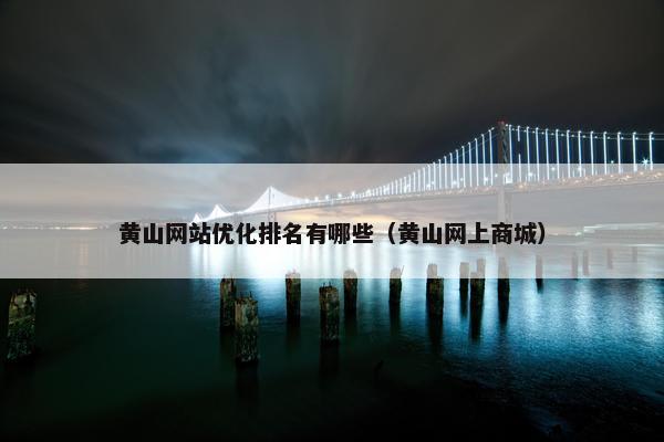 黄山网站优化排名有哪些（黄山网上商城）