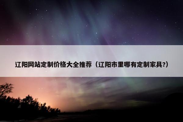 辽阳网站定制价格大全推荐（辽阳市里哪有定制家具?）