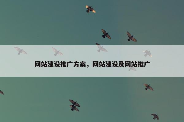 网站建设推广方案，网站建设及网站推广