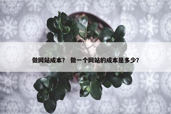 做网站成本？ 做一个网站的成本是多少？