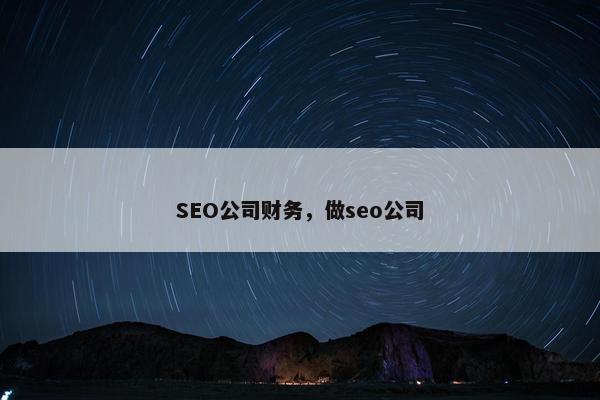 SEO公司财务，做seo公司