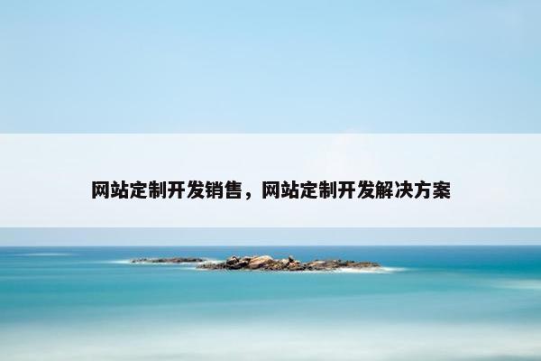 网站定制开发销售，网站定制开发解决方案