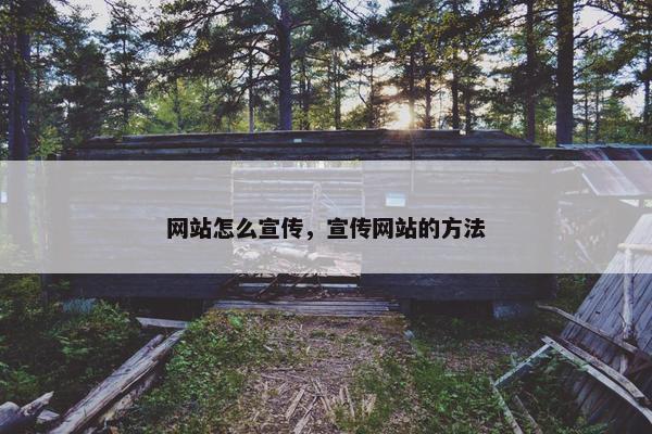 网站怎么宣传，宣传网站的方法