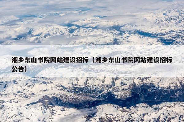 湘乡东山书院网站建设招标（湘乡东山书院网站建设招标公告）
