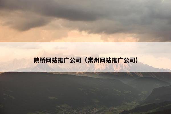 院桥网站推广公司（常州网站推广公司）