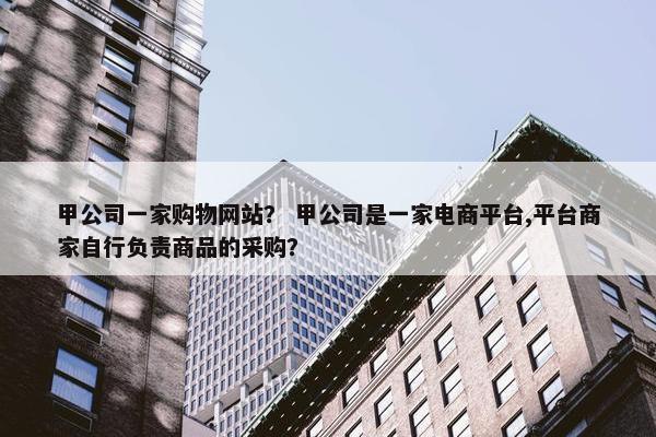 甲公司一家购物网站？ 甲公司是一家电商平台,平台商家自行负责商品的采购？