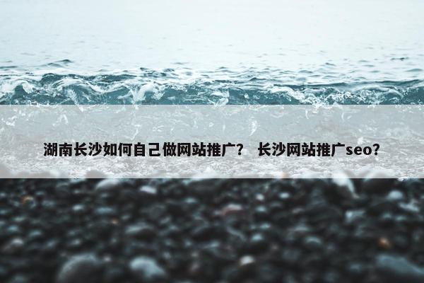 湖南长沙如何自己做网站推广？ 长沙网站推广seo？