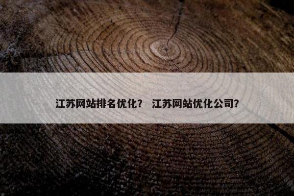 江苏网站排名优化？ 江苏网站优化公司？