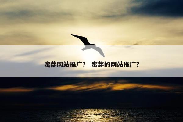 蜜芽网站推广？ 蜜芽的网站推广？