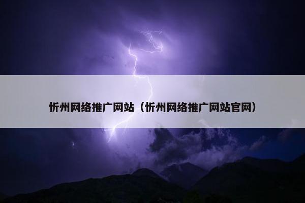 忻州网络推广网站（忻州网络推广网站官网）