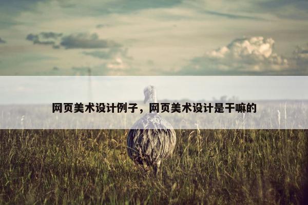 网页美术设计例子，网页美术设计是干嘛的