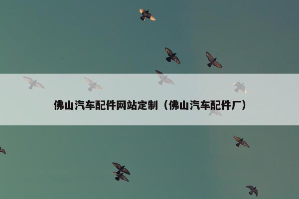 佛山汽车配件网站定制（佛山汽车配件厂）