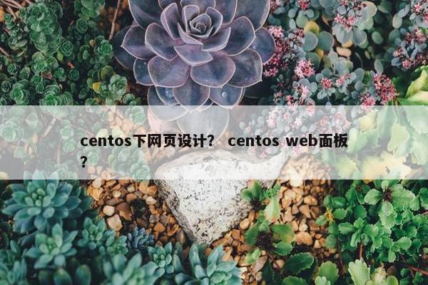 centos下网页设计？ centos web面板？