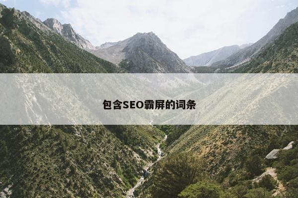 包含SEO霸屏的词条