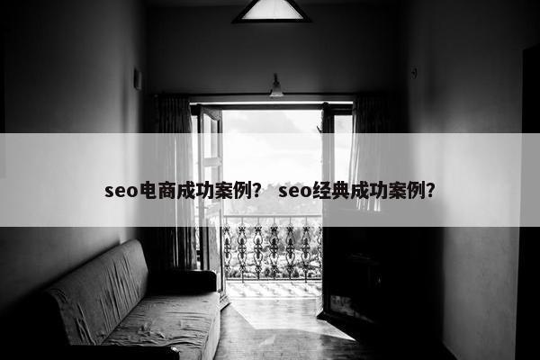 seo电商成功案例？ seo经典成功案例？