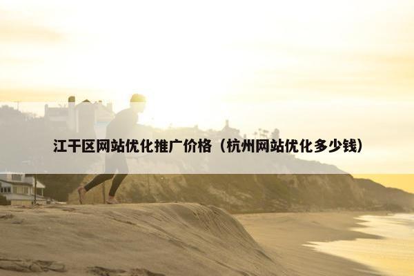 江干区网站优化推广价格（杭州网站优化多少钱）